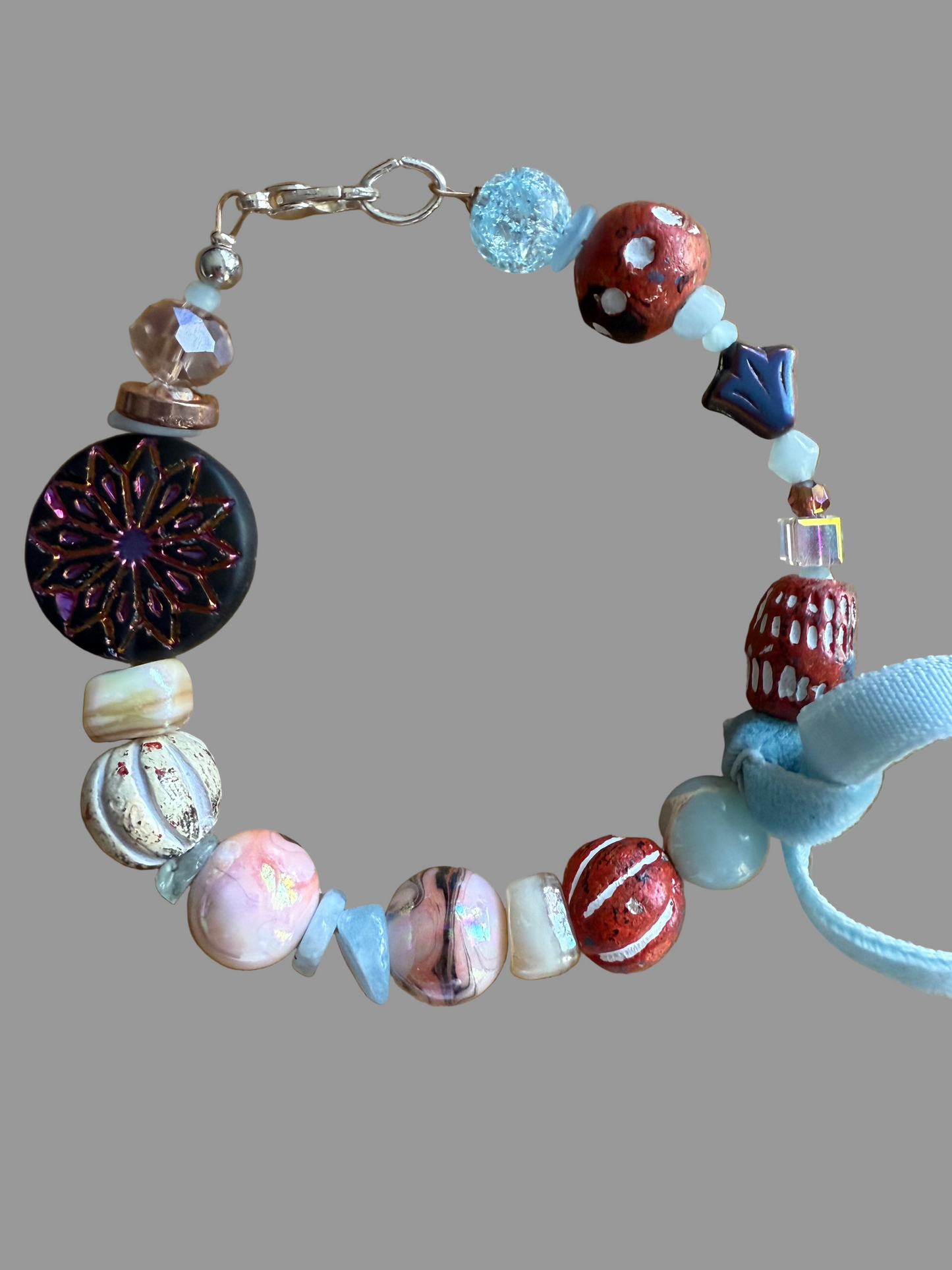 Orange and Baby Blue Bracelet