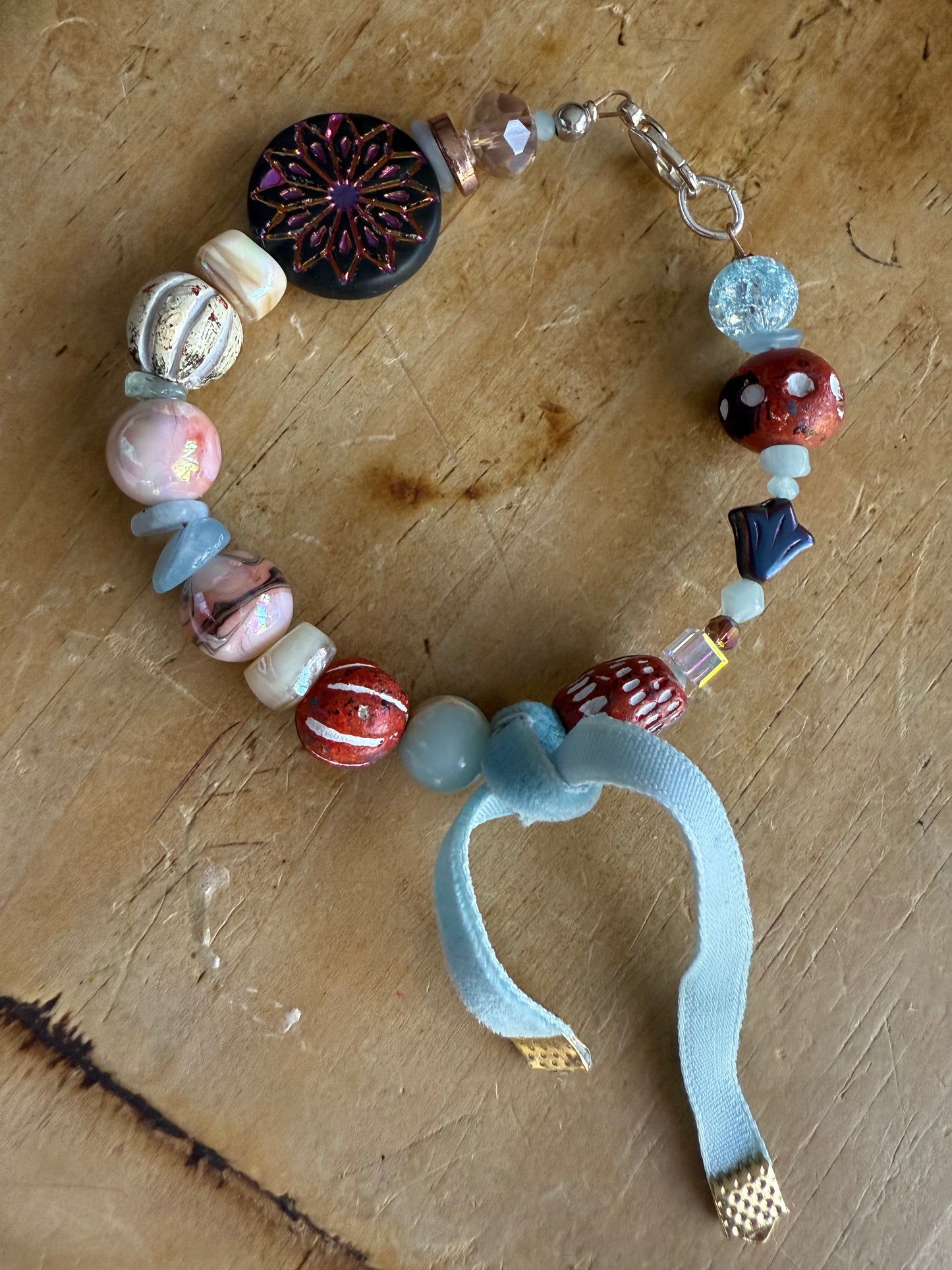 Orange and Baby Blue Bracelet