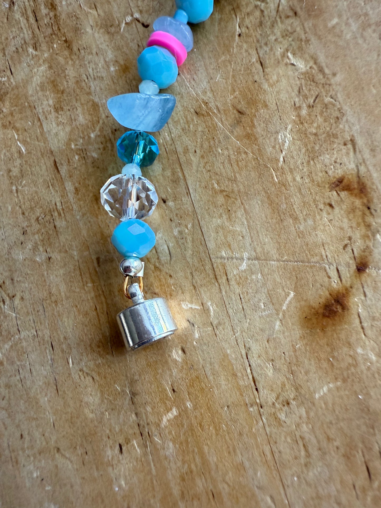 Blue and Pink Flower Bracelet