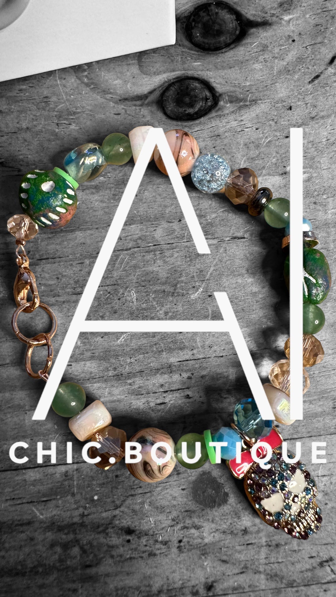 Crystal Skull Bracelet