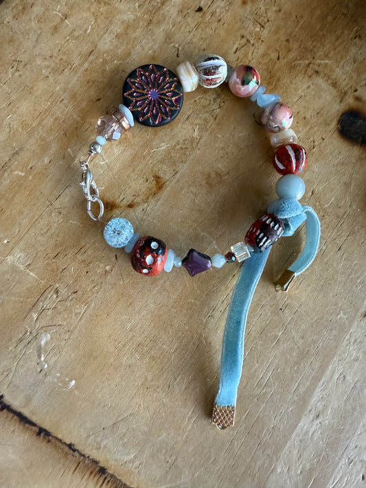 Orange and Baby Blue Bracelet